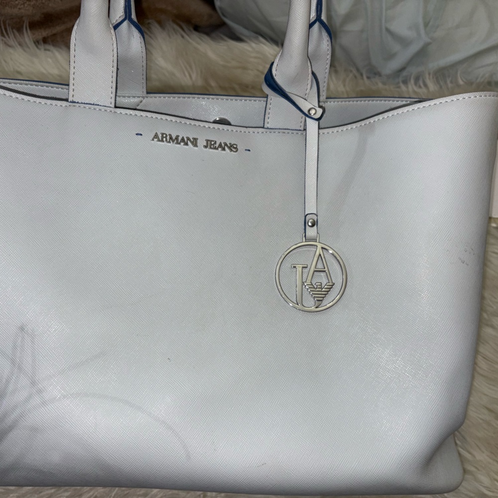 Armani Jeans Elegant White Tote